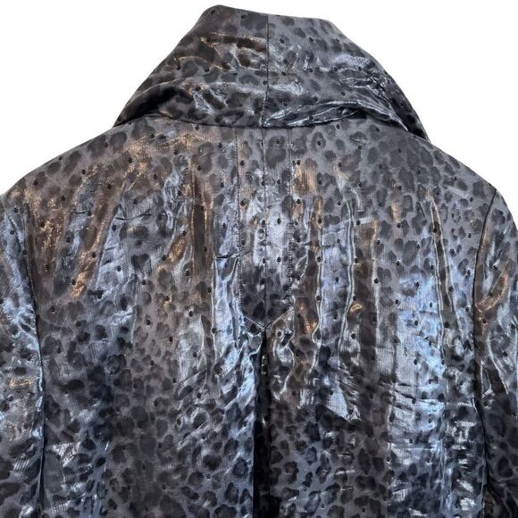 Samuel Dong Metallic Animal Print Long Line Coat - Picture 10 of 12